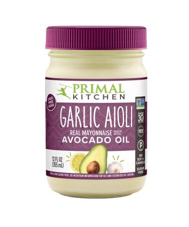 Primal Kitchen Garlic Aioli Mayo made with Avocado Oil, Whole30 Approved, Certified Paleo, and Keto Certified, 12 Ounces Garlic Aioli 12 Fl Oz (Pack of 1)