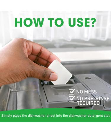 Eco-Friendly Dishwasher Detergent Sheets | Fragrance-Free Natural Plastic-Free | Cuts Grease & Rinses Clean - 100 Loads - Buy Online on GoSupps.com