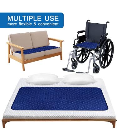 Washable Incontinence Bed Pad 34x52 Inch - Waterproof & Highly Absorbent - Dark Colored for Adults - Reusable Underpad - Navy - Buy Online on GoSupps.com