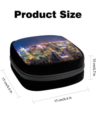 GIAPB Period Bag | Sanitary Napkin Storage & Makeup Pouch | City Landscape Pattern | Color2603 - Buy Online on GoSupps.com