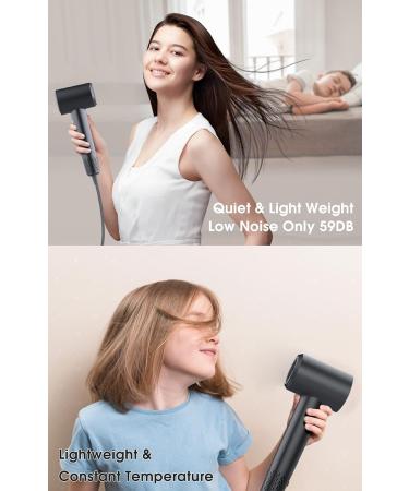 LKV Hair Dryer High-Speed Ionic Hairdryer 57dB Low Noise Travel Hairdryers for Women and Men Fast Drying Brushless Motor 200 Million Professional Negative Ionic Hairdryer Hair Dryers & Accessories Gray - Buy Online on GoSupps.com