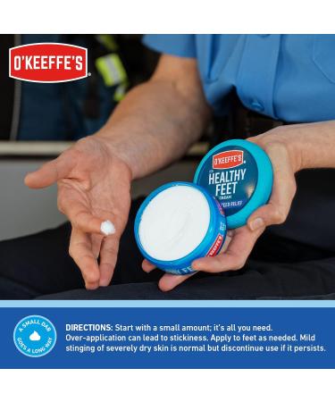 O'Keeffe's Healthy Feet Foot Cream - Guaranteed Relief for Extremely Dry Cracked Feet - Boosts Moisture - 3.2oz Jar (Pack of 2) - Buy Online on GoSupps.com
