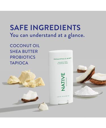 Native Deodorant | Aluminum-Free Natural Deodorant for Men and Women with Baking Soda, Probiotics & Shea Butter - Eucalyptus & Mint - Buy Online on GoSupps.com