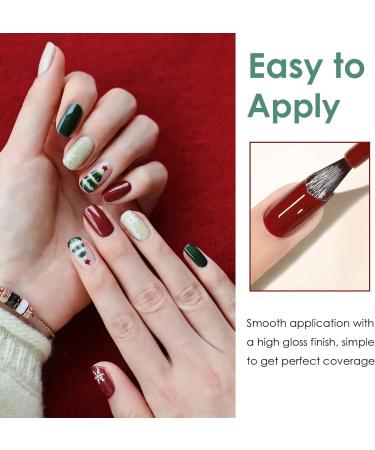 Christmas Nail Polish Set 6Pcs Glitter Green Red Black White Brown Nail Varnish Set Classic XMAS Series Quick Dry & Long Lasting Nail Gel for Nail Art Design - Christmas Gifts for Women 6Pcs Christmas - Buy Online on GoSupps.com