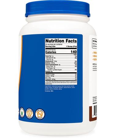 Nutricost Grass-Fed Whey Protein Isolate (Chocolate) 2LBS - Non-GMO, Gluten-Free, Natural Flavors - 2 Pound Pack - Buy Online on GoSupps.com