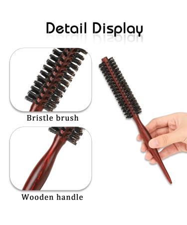 Mini Bristle Barts Brush for Men & Women - 2.7cm Round Wild Boar Bristle Hairbrush for Blow-Drying & Natural Curls - Small Round Hairbrush 6886 - Buy Online on GoSupps.com