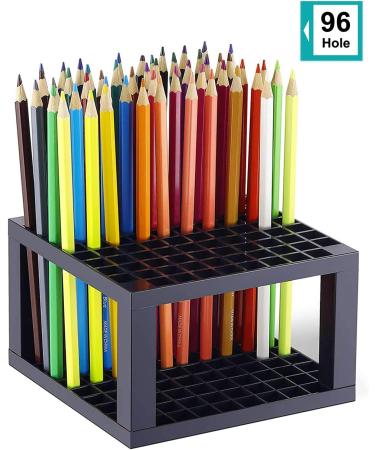 96 Hole Pencil & Brush Holders 2 Pack Multi Bin Plastic Desk Stand Organizer Holding Rack for Pens Paint Brushes Colored Pencils Gel Pens Markers and Modeling Tools Storage & Organizing Crate - Buy Online on GoSupps.com