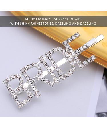 2 bridal hairpins bridal accessories ladies party accessories bridal headband hair accessories diamond-studded bridal hairpins letter hairpins golden ladies hairpins accessories rhinestone hair - Buy Online on GoSupps.com