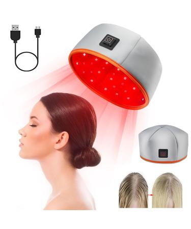 Bonnet De Croissance des Cheveux Bonnet Double Longueur d'onde 660nm Et 850nm (120 LED) 3 Modes De Commutation Am Liore La Sant du Cuir Chevelu/R Duit Les Pellicules Grey