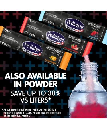 Pedialyte AdvancedCare Plus Electrolyte Drink - 1L with 33% More Electrolytes & PreActiv Prebiotics - Orange Breeze (4 Count) - Buy Online on GoSupps.com
