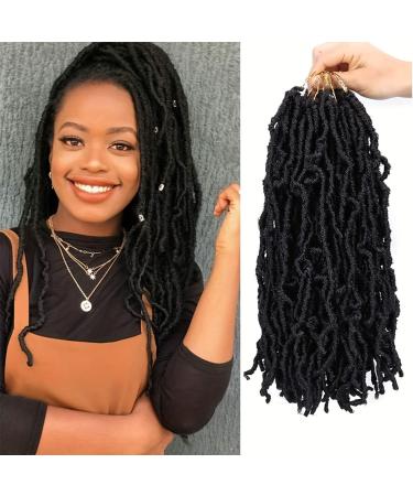 Mclisle Faux Locs Crochet Hair Long Soft Locs 18 Inch 7 Packs Curly Crochet Locs For Butterfly Locs Crochet Hair Goddess Locs Pre looped Crochet Braids for Women Synthetic 1B 18 Inch (Pack of 6)