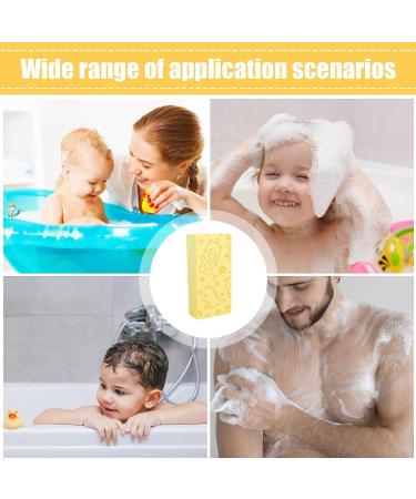 Kids Sponge Bath - Soft and Absorbent Cartoon Cleaning Sponge Kids Bathing Sponge | Soft and Absorbent Cartoon Cleaning Sponge Reusable Natural Kids Bath Sponges for Delicate Skin Shower Yellow - Buy Online on GoSupps.com