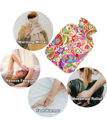 NAANLE Colorful Hot Water Bottle with Cover | Ethnic Paisley Pattern | 1L for Pain Relief & Cold Therapy - Buy Online on GoSupps.com