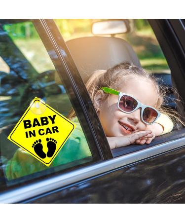 Buy Cobee Baby in Car Sign - 2 PCS Suction Cup Stickers for Safety | Cute Baby Feet Pattern | International Shipping Available - Buy Online on GoSupps.com