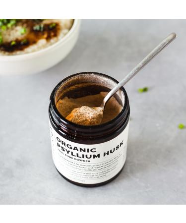 Erbology Organic Psyllium Husk Powder 90g - 45 Servings - Promotes Digestive Health and Regular Bowel Movements - Sustainably Sourced Straight from Farm in India - Small Batch - Vegan - GMO-Free - Buy Online on GoSupps.com