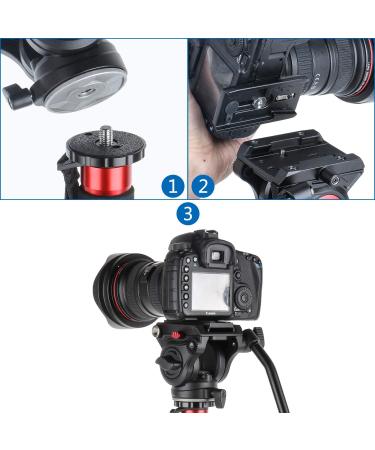 Avella Metal Video Tripod Fluid Head | Lightweight Heavy Duty Compatible with Manfrotto | Max Load 13.2lb/6kg | DSLR Cameras, Camcorder, Monopod - Buy Online on GoSupps.com