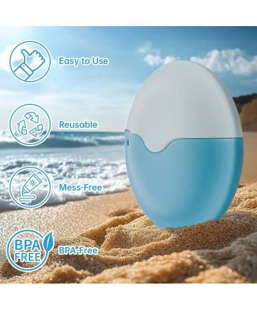 Refillable Sunscreen and Body Lotion Sponge Roller Applicator for Kids and Adults Child-Friendly Silicone Roller with Even Mess-Free Application Travel-Size for Hassle-Free Skincare Routine (Blue) - Buy Online on GoSupps.com