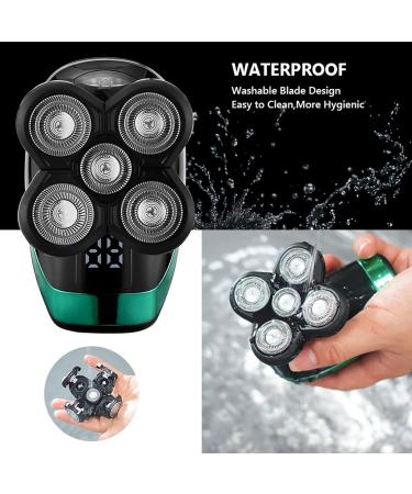 Buy 5 in 1 Rechargeable Electric Shaver - Men's Facial Grooming Kit with Floating Heads Hair Clipper Nose & Ear Trimmer and Cleaning Brush - International Shipping Available - Buy Online on GoSupps.com