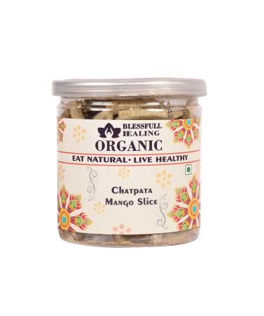 Blessfull Healing Organic Chatpata Mango Slice 300 Gram Airtight Container (Packing May Vary)