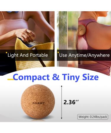 Cork Massage Ball - Trigger Point Therapy & Deep Muscle Relief - 2 Pack (2.4) - Eco-Friendly Massage Tool - Buy Online on GoSupps.com