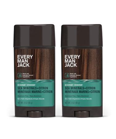 Every Man Jack Sea Minerals + Citron Men s Deodorant - Stay Fresh with Aluminum Free Deodorant For all Skin Types - Odor Crushing Long Lasting with Naturally Derived Ingredients - 3oz (2 Pack) - Buy Online on GoSupps.com