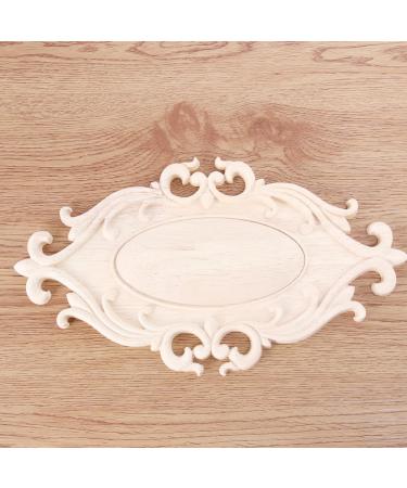RORPOIR 1pc Unpainted Frames Decorative Appliques for Furniture Wood Onlays for Bed Flowers Carved - Buy Online on GoSupps.com