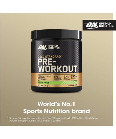 Optimum Nutrition Gold Standard Pre Workout Green Apple Powder 330g - Buy Online on GoSupps.com