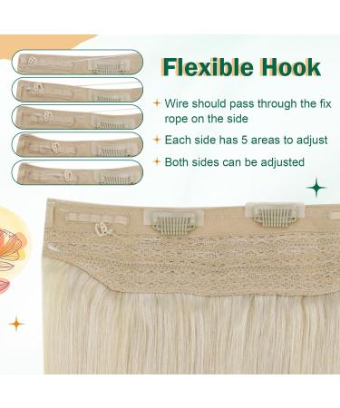 Easyouth Blonde Human Hair Wire Extensions 14 Inch 70g | Platinum Blonde Fish Line Hair Extensions #60 - Buy Online on GoSupps.com
