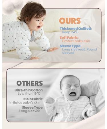 Moxtoyu 100% Cotton 2.5 Tog Baby Sleep Bag | Wearable Blanket with Double Zipper | Removable Sleeves | Newborn Essentials | White L (12-18M) - Buy Online on GoSupps.com