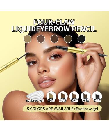 2pack New Eyebrow Pencil with Eyebrow Gel 2in1 Microblading Eyebrow Pen with 4 Tip Gel and Eyebrow Brush Effortlessly Creates Natural Looking Eyebrows Brown - Buy Online on GoSupps.com
