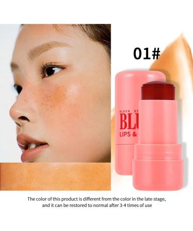 Milk Jelly Blush Milk Makeup Jelly Tint Milk Cooling Water Jelly Tint Milk Blush Stick Jelly Lip Tint Lip And Cheek Stain Sheer Natural Long-Lasting Multi Use Makeup Blush Stick (Coral(1) 1.1 2.3 inch) Coral(1) 1 count (Pack of 1) - Buy Online on GoSupps.com