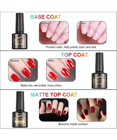 39 Pcs Gel Nail Polish Set - 36 Colors UV LED Soak Off Nail Gel Kit with Glossy & Matte Top Coat - Popular Nail Art Colors - Buy Online on GoSupps.com