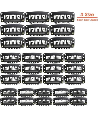 90 PCS U Form Metal Wig Clips - Soft Rubber Hair Extension Combs Snap Clips & Replacement Clips - 3.3cm/2.8cm/2.3cm | International Shipping - Buy Online on GoSupps.com