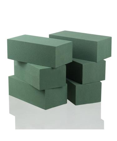 Royal Imports Floral Foam Blocks Wet Dry for Fresh or Artificial Flower Arrangements, Florist Styrafoam Bricks, 6 Pcs, Green 6 Pack