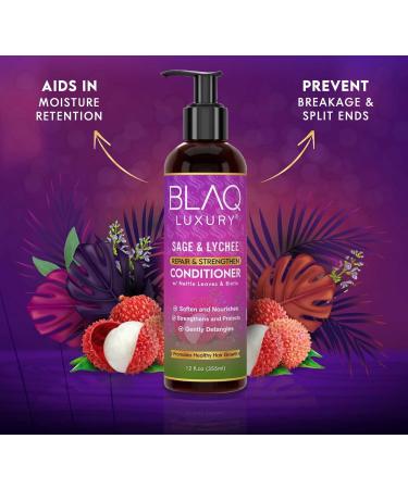 Blaq Luxury Sage & Lychee Conditioner - Nourishing Biotin Formula for Strong Healthy Hair - 12oz - International Shipping Available - Buy Online on GoSupps.com