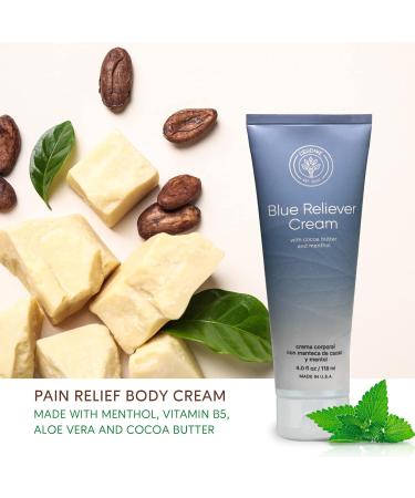 L'EUDINE Blue Reliever Cream - Joint & Muscle Therapy with Cocoa Butter & Menthol - 4 Fl Oz - Buy Online on GoSupps.com