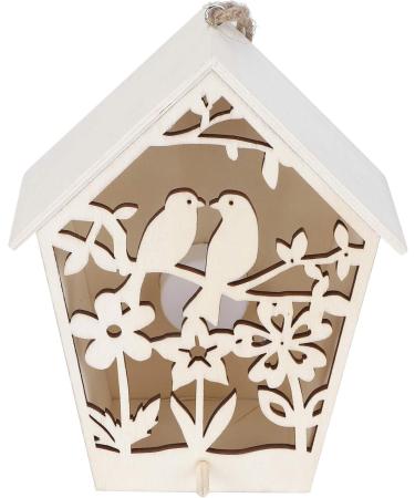 xiaozuo Wooden Hollow Bird House 2 Pieces Bird House Bird Houses for Outdoor Blue Bird House with Warm Light Wooden Hanging Bird House for Small Bird DIY Bird Cage Making Decoration667 - Buy Online on GoSupps.com