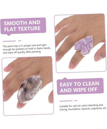  Gogogmee 6 Piece Nail Art Palettes Portable Nail Polish Mixing Trays with Imitation Agate Ring Shape for Nail Paint Mixing Mobile Use Lightweight Clean - Buy Online on GoSupps.com