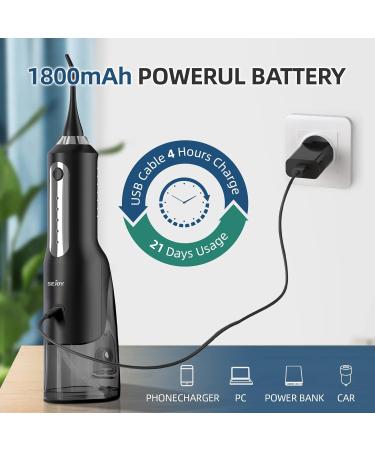 Cordless Water Flosser - Rechargeable Oral Irrigator for Teeth Cleaning | 8 Jet Tips, 5 Cleaning Modes | IPX7 Waterproof - Ideal for Home and Travel | Black - Buy Online on GoSupps.com