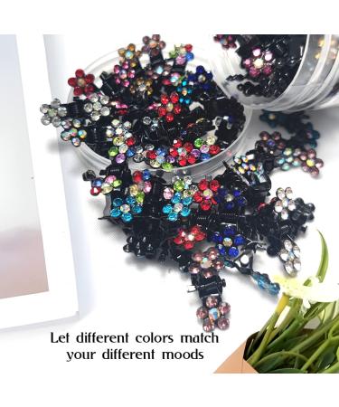 Mini Flower Hair Claw Clips Set - 78 Pcs Non Slip Rhinestone Clips for Girls & Kids (Colorful) - Buy Online on GoSupps.com