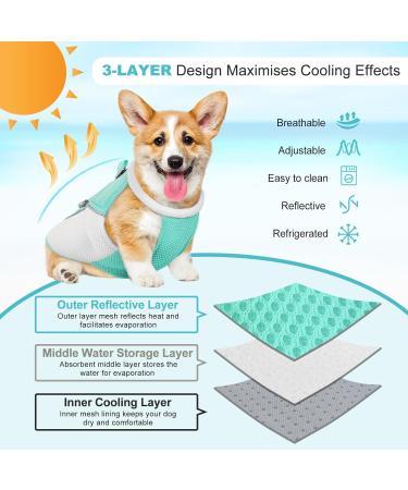 Hjyokuso Dog Cooling Vest - Summer Cooling Jacket for Small Medium & Large Dogs | Perfect for Outdoor Activities & Training | L Blue - Buy Online on GoSupps.com