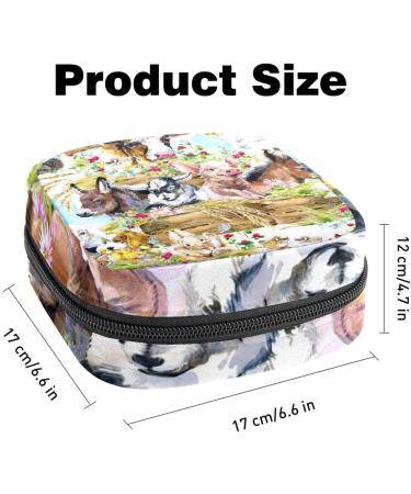 MUOOUM Sanitary Napkin Storage Bag - Farm Animal Watercolor Design - Menstrual Cup Pouch for Women - Multi-colored - Buy Online on GoSupps.com