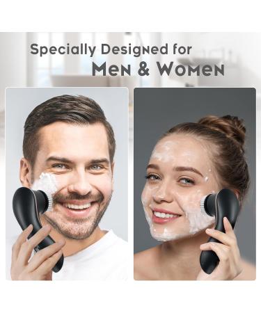Rechargeable Facial Cleansing Brush - IPX7 Waterproof Exfoliator & Massager | Deep Clean & Remove Blackheads - Black & Rose Gold - Buy Online on GoSupps.com