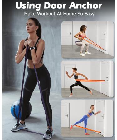 Zacro Resistance Bands Set - Fitness Straps for Yoga Pilates & Strength Training | International Shipping Available - Buy Online on GoSupps.com