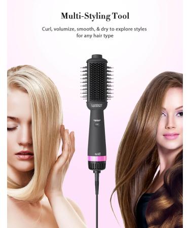 Hot Air Brush Hair Dryer Straightener Volumizer - One-Step Styler for Women - 60MM Oval Barrel Z Pink - Buy Online on GoSupps.com