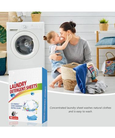 Washing Sheets Detergent 90 Sheets Deep Stain Removal Laundry Detergent Portable Laundry Soap Sheet for Home Travel - Buy Online on GoSupps.com