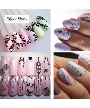 40pcs Nail Sticker Black Flower Water Transfer Sticker Lace Dream Catcher Design Nail Art Slider Polish Decoration Chstz608658 Claral - Buy Online on GoSupps.com