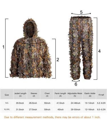 SCYLFEHDP Ghillie Suit - 3D Leafy Camo Suit for Men, Turkey Hunting, Lightweight Outdoor Gear - L (Fit Tall 5.9-6.2ft) - Buy Online on GoSupps.com