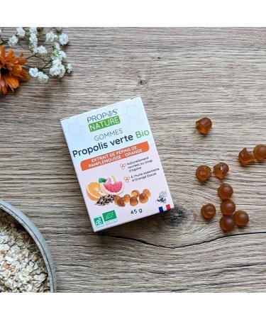 Organic Green Propolis Gums - EPP & Orange - 45g - Sore Throat - Certified Organic - Made in France - Organic Orange Essential Oil - PROPOS'NATURE - Buy Online on GoSupps.com