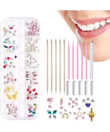 Bvizyelck Zahn-Edelstein Set - Tooth Jewelry Ornament for Teenagers | Removable Crystal Tooth Decorations - Buy Online on GoSupps.com